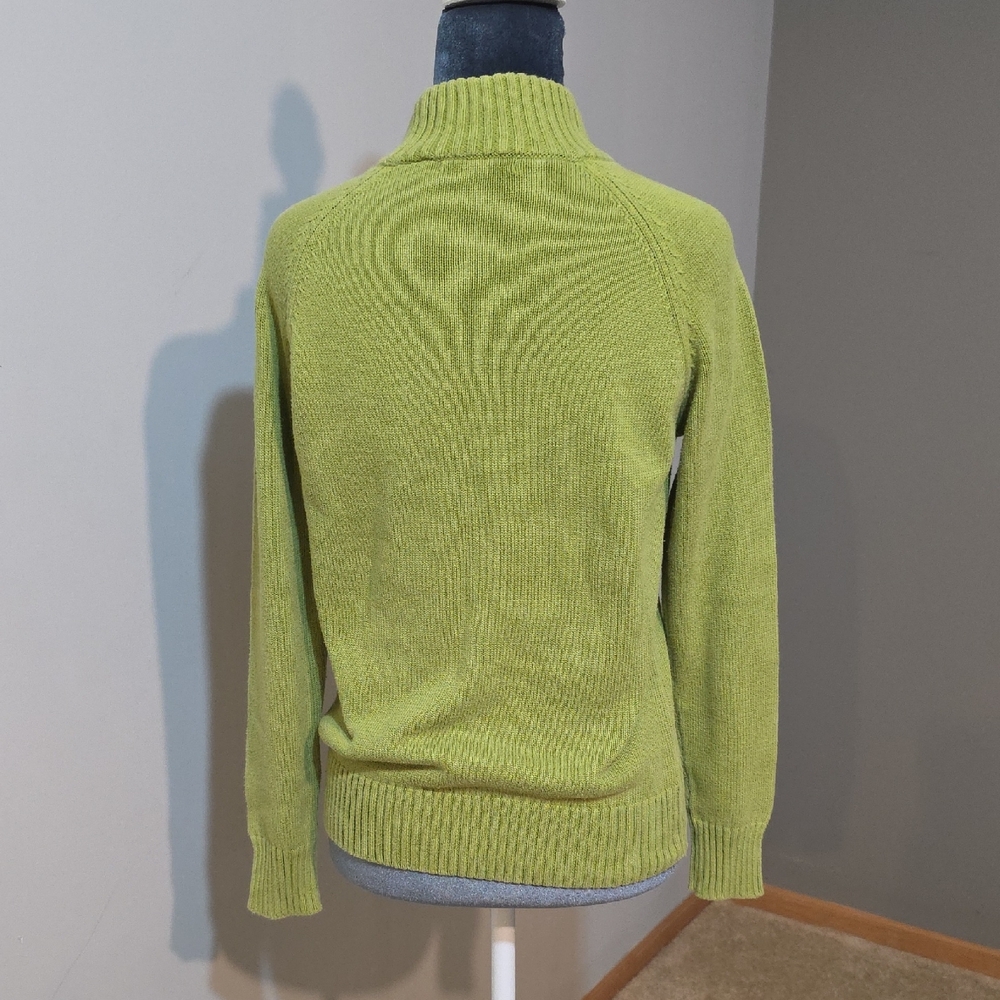 JEANNE PIERRE Lime Green Turtleneck Sweater - Picture 5 of 5